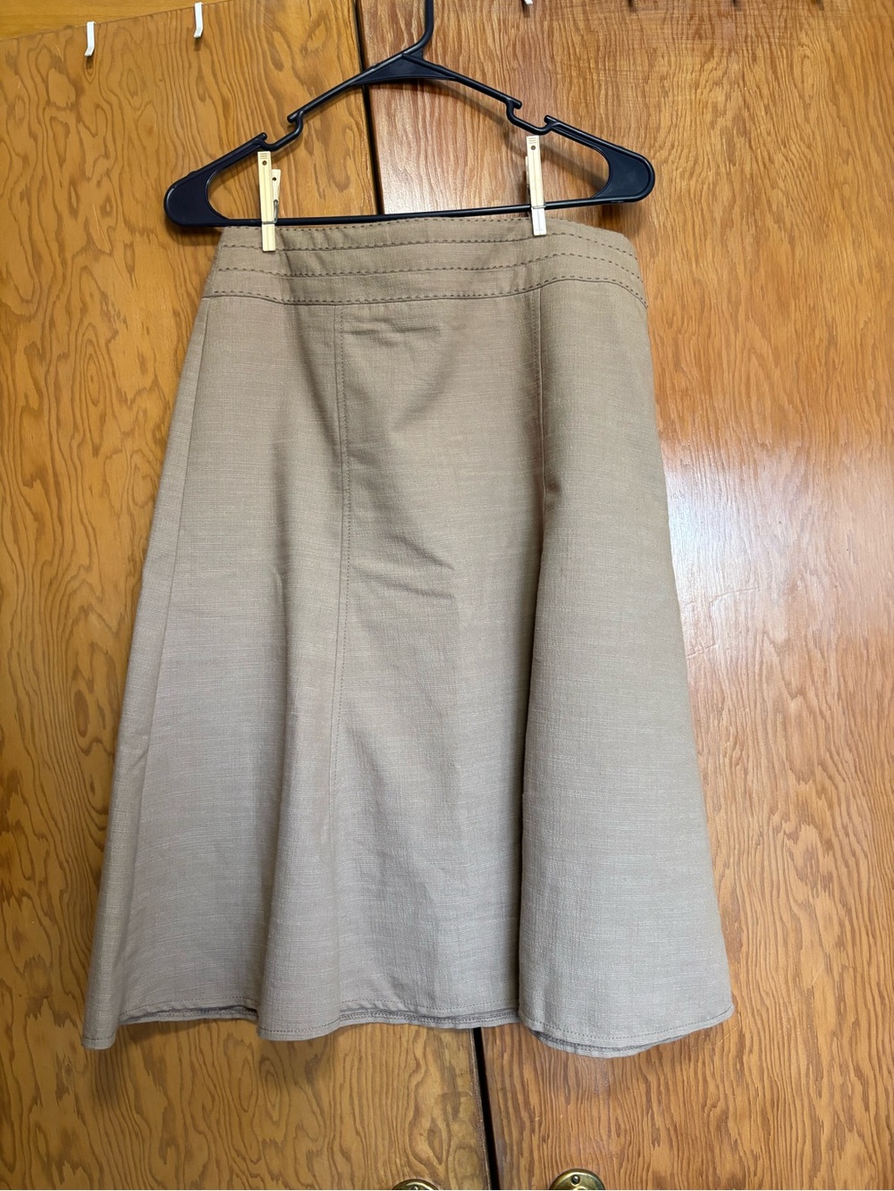 New York Clothing Co. Everyday Midi Skirt in Beige